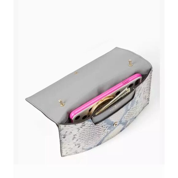 Kate Spade|Snake Print Convertible Crossbody Clutch - Picture 3 of 14